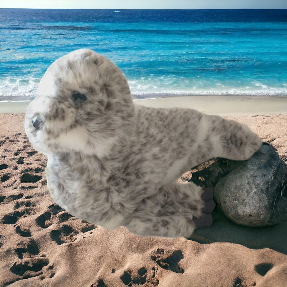 Vtg Harbor Seal Pup Stuffed Animal Plush Realistic Large Korea Aristocrat Regina
